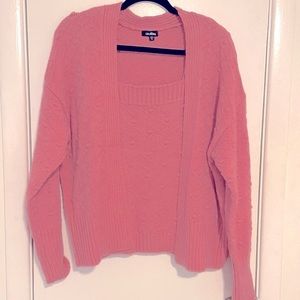 Pink 2 piece Cardigan Set. Size XL. Never worn